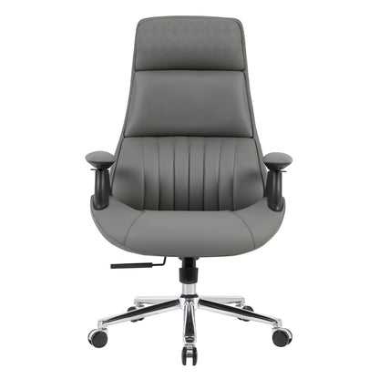 PREMIUM PULSE OFFICE CHAIR GREY PU CHROME BASE 73x70x115-121