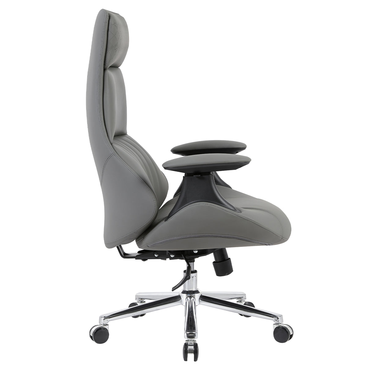PREMIUM PULSE OFFICE CHAIR GREY PU CHROME BASE 73x70x115-121