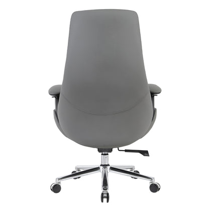 PREMIUM PULSE OFFICE CHAIR GREY PU CHROME BASE 73x70x115-121