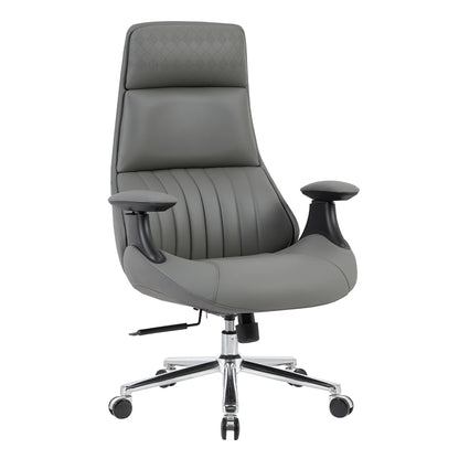 PREMIUM PULSE OFFICE CHAIR GREY PU CHROME BASE 73x70x115-121