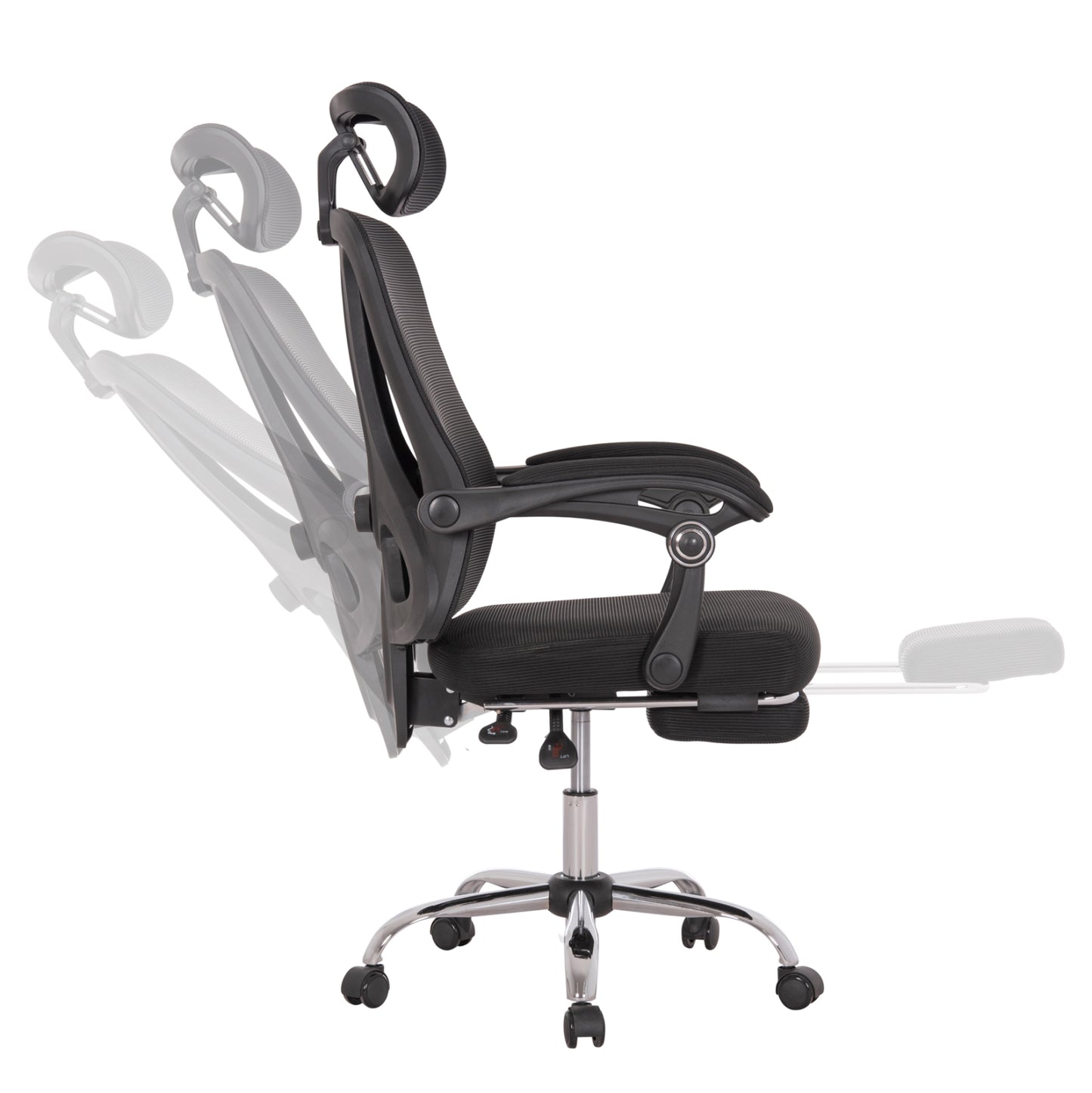 ΚΑΡΕΚΛΑ ΓΡΑΦΕΙΟΥ BARNET ΜΑΥΡΟ MESH ΜΑΥΡΟΣ ΣΚΕΛΕΤΟΣ NYLON 61x62x123