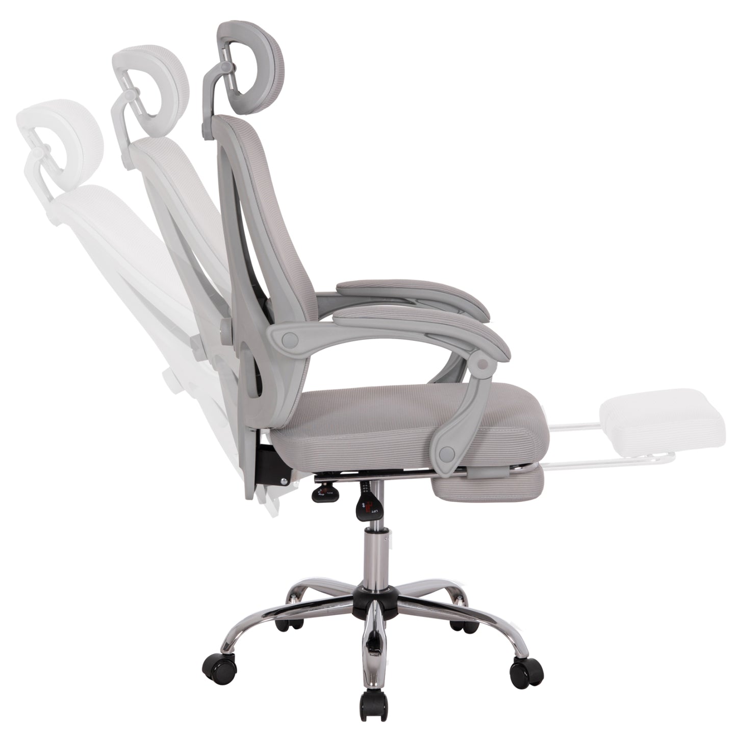 ΚΑΡΕΚΛΑ ΓΡΑΦΕΙΟΥ BARNET ΓΚΡΙ MESH ΓΚΡΙ ΣΚΕΛΕΤΟΣ NYLON 61x62x123
