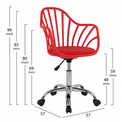 BECKY OFFICE CHAIR IN RED 57x57x96