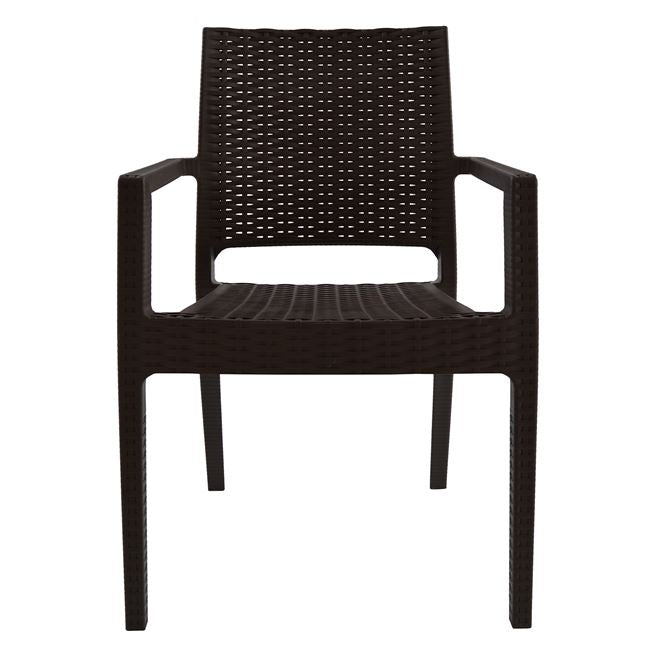 HEAVY-DUTY POLYPROPYLENE ARMCHAIR KAGANU DARK BROWN 57x55.5x89