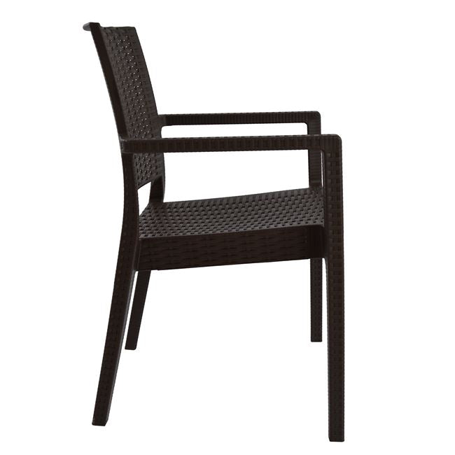 HEAVY-DUTY POLYPROPYLENE ARMCHAIR KAGANU DARK BROWN 57x55.5x89