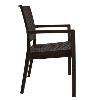 HEAVY-DUTY POLYPROPYLENE ARMCHAIR KAGANU DARK BROWN 57x55.5x89