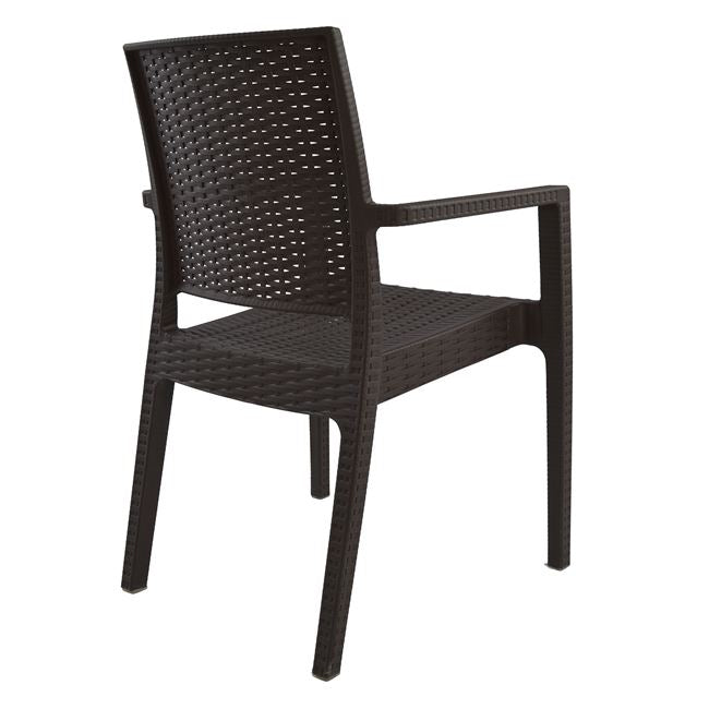 HEAVY-DUTY POLYPROPYLENE ARMCHAIR KAGANU DARK BROWN 57x55.5x89
