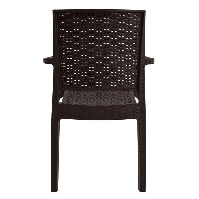 HEAVY-DUTY POLYPROPYLENE ARMCHAIR KAGANU DARK BROWN 57x55.5x89