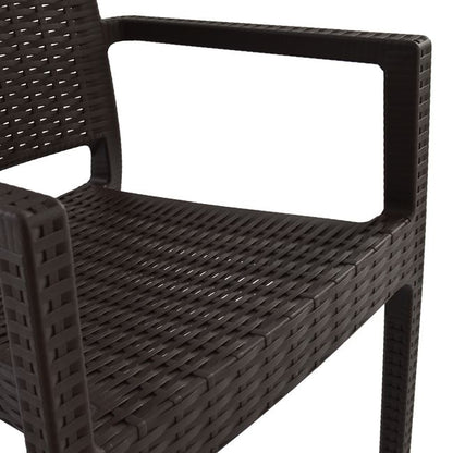 HEAVY-DUTY POLYPROPYLENE ARMCHAIR KAGANU DARK BROWN 57x55.5x89