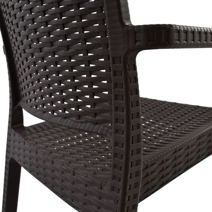 HEAVY-DUTY POLYPROPYLENE ARMCHAIR KAGANU DARK BROWN 57x55.5x89