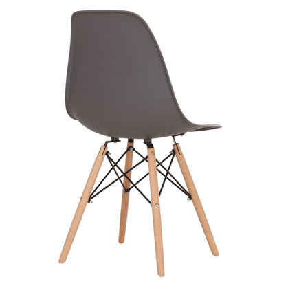 ΚΑΡΕΚΛΑ ΜΕ ΞΥΛΙΝΑ ΠΟΔΙΑ ΚΑΙ ΚΑΘΙΣΜΑ TWIST PP ΓΚΡΙ 46x50x82