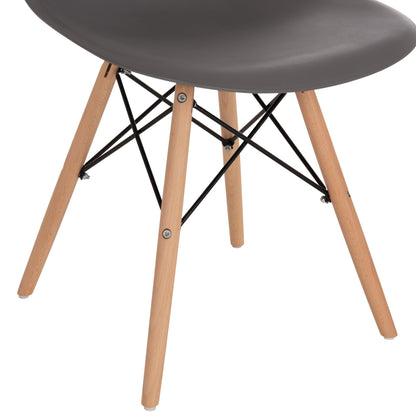 ΚΑΡΕΚΛΑ ΜΕ ΞΥΛΙΝΑ ΠΟΔΙΑ ΚΑΙ ΚΑΘΙΣΜΑ TWIST PP ΓΚΡΙ 46x50x82
