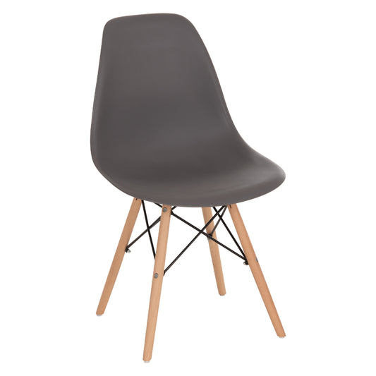 ΚΑΡΕΚΛΑ ΜΕ ΞΥΛΙΝΑ ΠΟΔΙΑ ΚΑΙ ΚΑΘΙΣΜΑ TWIST PP ΓΚΡΙ 46x50x82