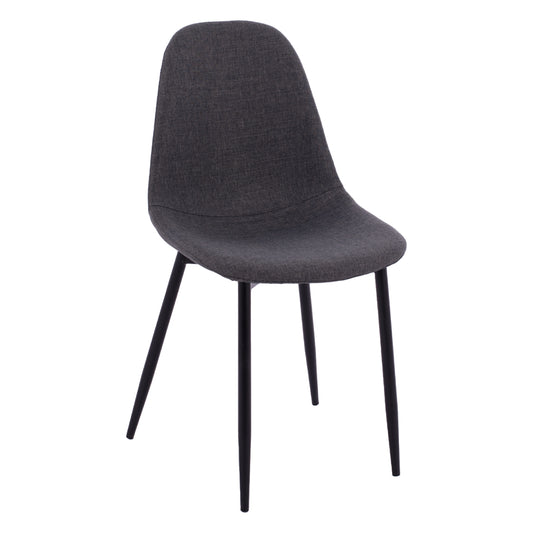 ΚΑΡΕΚΛΑ LEONARDO ΜΕ ΥΦΑΣΜΑ ΓΚΡΙ ΣΚΟΥΡΟ ΚΑΙ ΜΑΥΡΑ ΜΕΤΑΛΛΙΚΑ ΠΟΔΙΑ 43,5x59x84