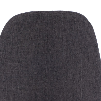 CHAIR LEONARDO WITH DARK GREY FABRIC AND BLACK METAL LEGS 43.5x59x84