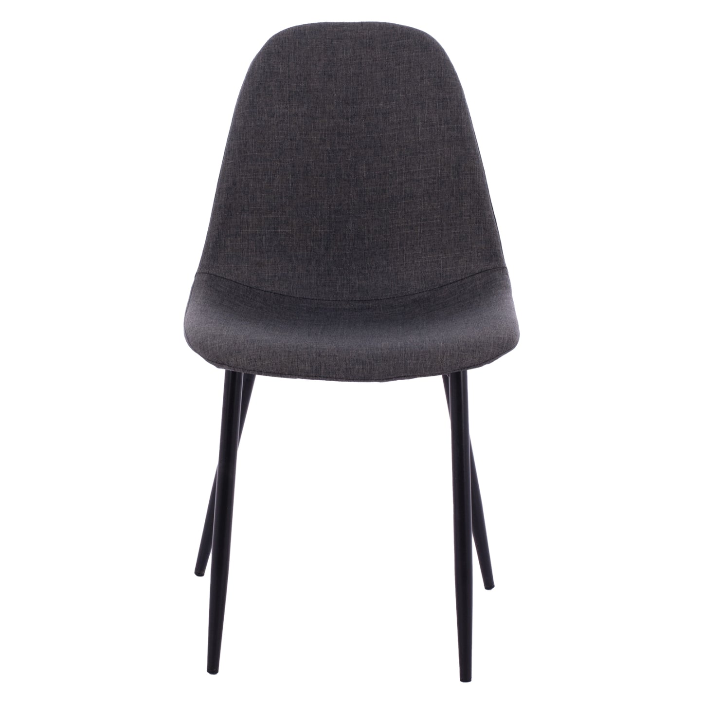 CHAIR LEONARDO WITH DARK GREY FABRIC AND BLACK METAL LEGS 43.5x59x84