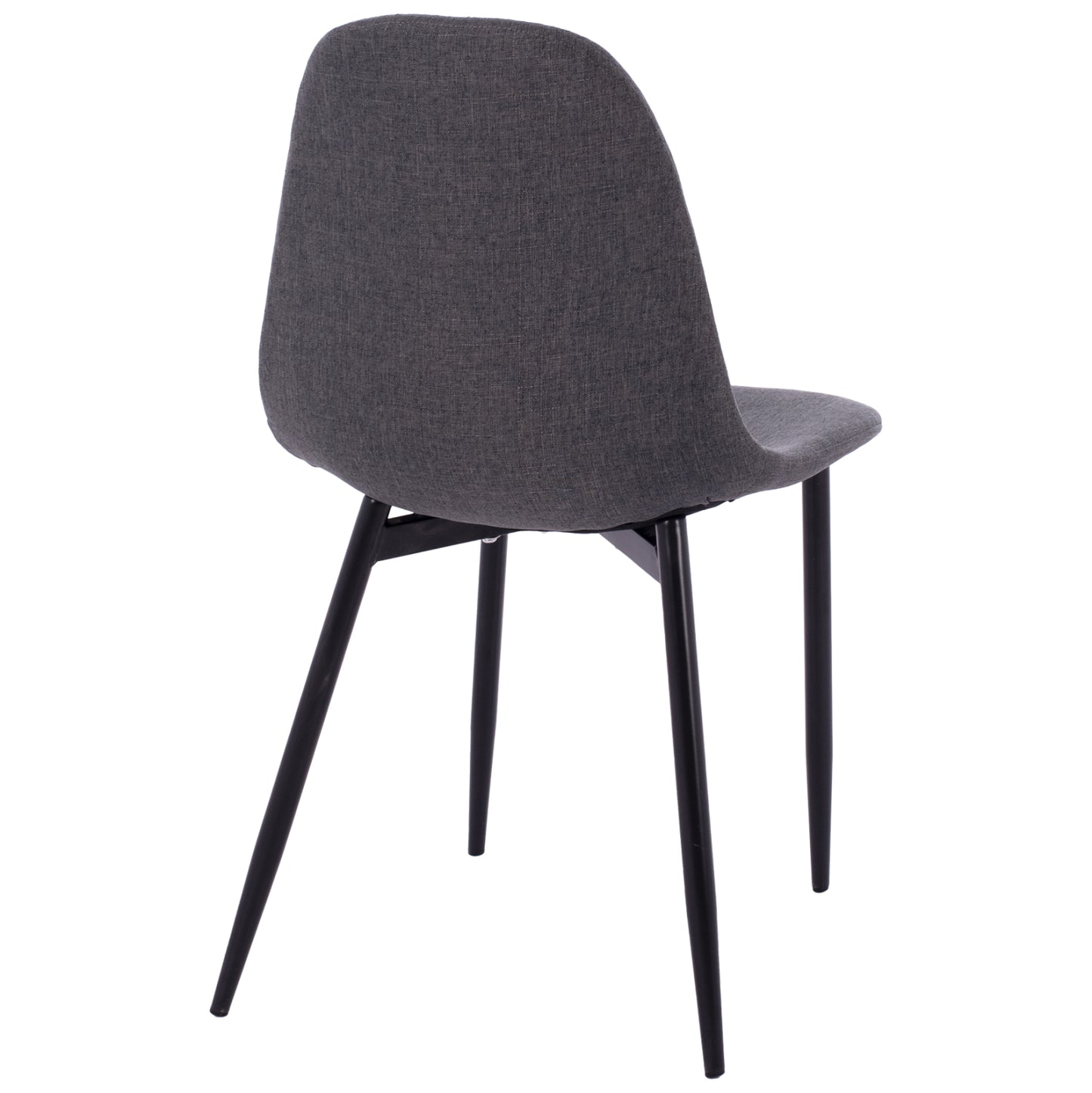 CHAIR LEONARDO WITH DARK GREY FABRIC AND BLACK METAL LEGS 43.5x59x84