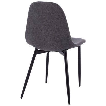 CHAIR LEONARDO WITH DARK GREY FABRIC AND BLACK METAL LEGS 43.5x59x84