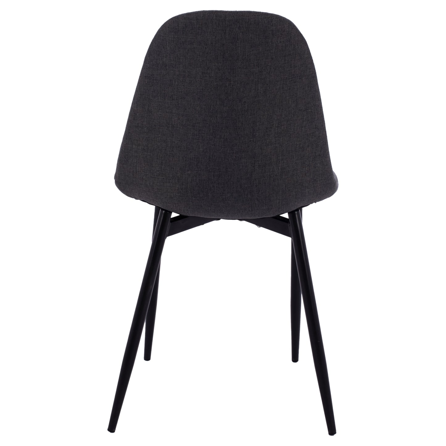 CHAIR LEONARDO WITH DARK GREY FABRIC AND BLACK METAL LEGS 43.5x59x84