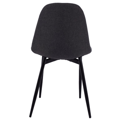 CHAIR LEONARDO WITH DARK GREY FABRIC AND BLACK METAL LEGS 43.5x59x84