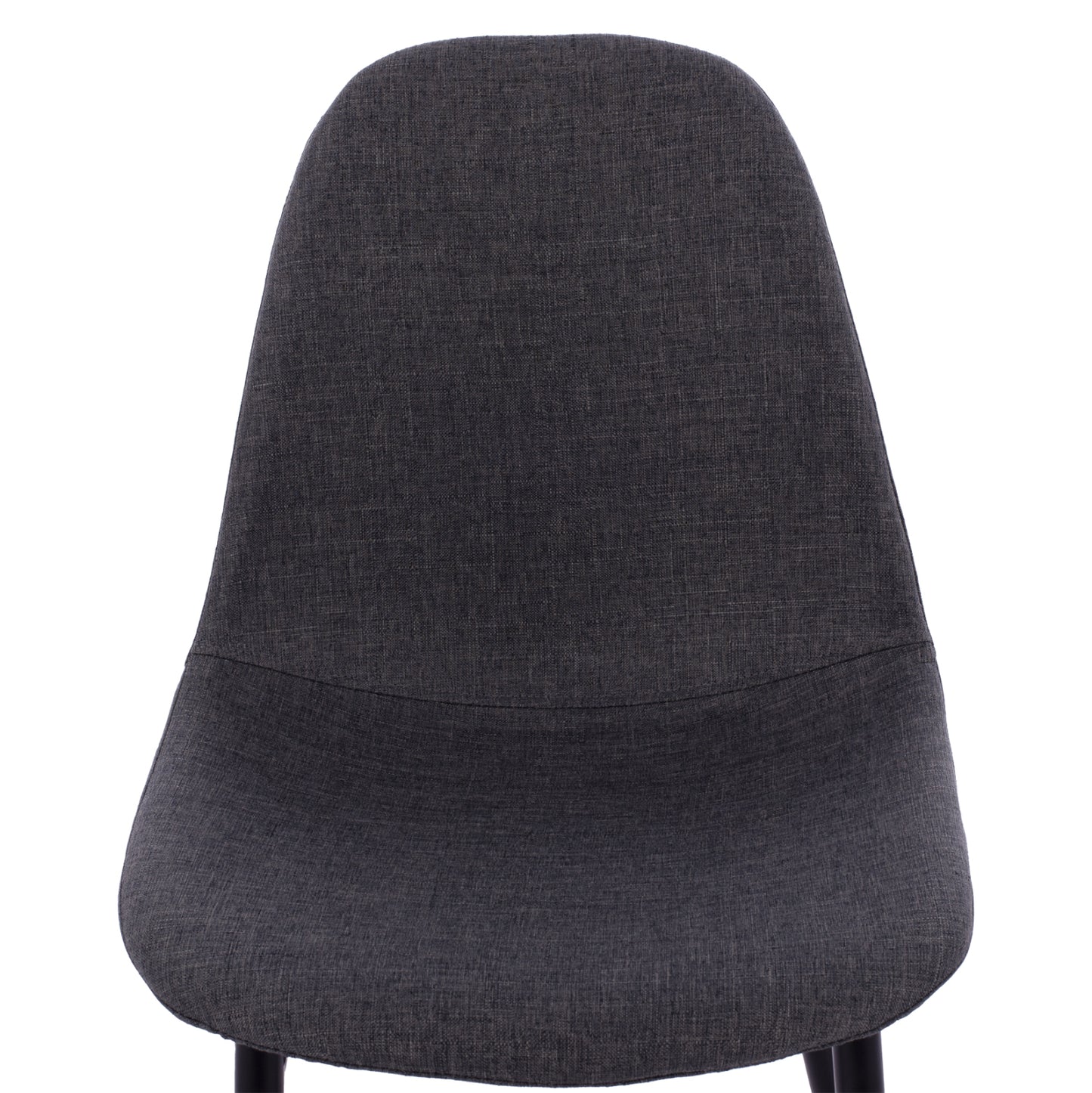 CHAIR LEONARDO WITH DARK GREY FABRIC AND BLACK METAL LEGS 43.5x59x84