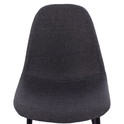 CHAIR LEONARDO WITH DARK GREY FABRIC AND BLACK METAL LEGS 43.5x59x84