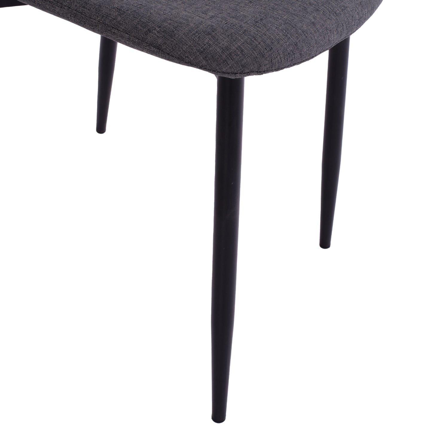 CHAIR LEONARDO WITH DARK GREY FABRIC AND BLACK METAL LEGS 43.5x59x84