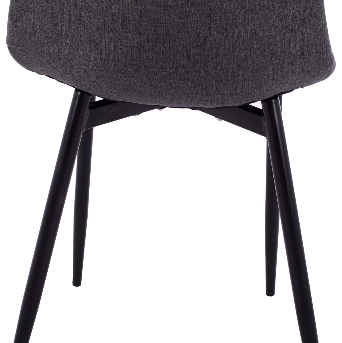 CHAIR LEONARDO WITH DARK GREY FABRIC AND BLACK METAL LEGS 43.5x59x84