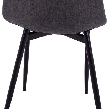 CHAIR LEONARDO WITH DARK GREY FABRIC AND BLACK METAL LEGS 43.5x59x84
