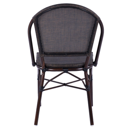 PRETORIA CHAIR METAL BAMBOO LOOK BROWN 54x62x89