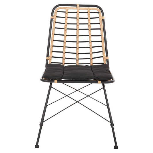ΚΑΡΕΚΛΑ ΜΕΤΑΛΛΙΚΗ ALLEGRA WICKER ΜΠΕΖ ΜΑΥΡΟ 51x54x84