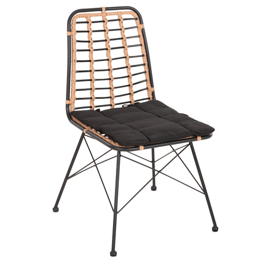 ΚΑΡΕΚΛΑ ΜΕΤΑΛΛΙΚΗ ALLEGRA WICKER ΜΠΕΖ ΜΑΥΡΟ 51x54x84