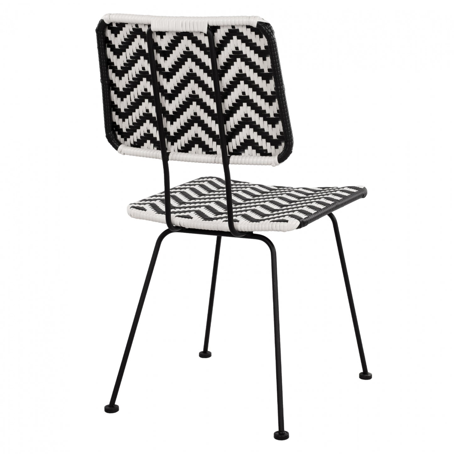 ALLEGRA METAL CHAIR WITH BLACK AND WHITE WICKER 46x56x88