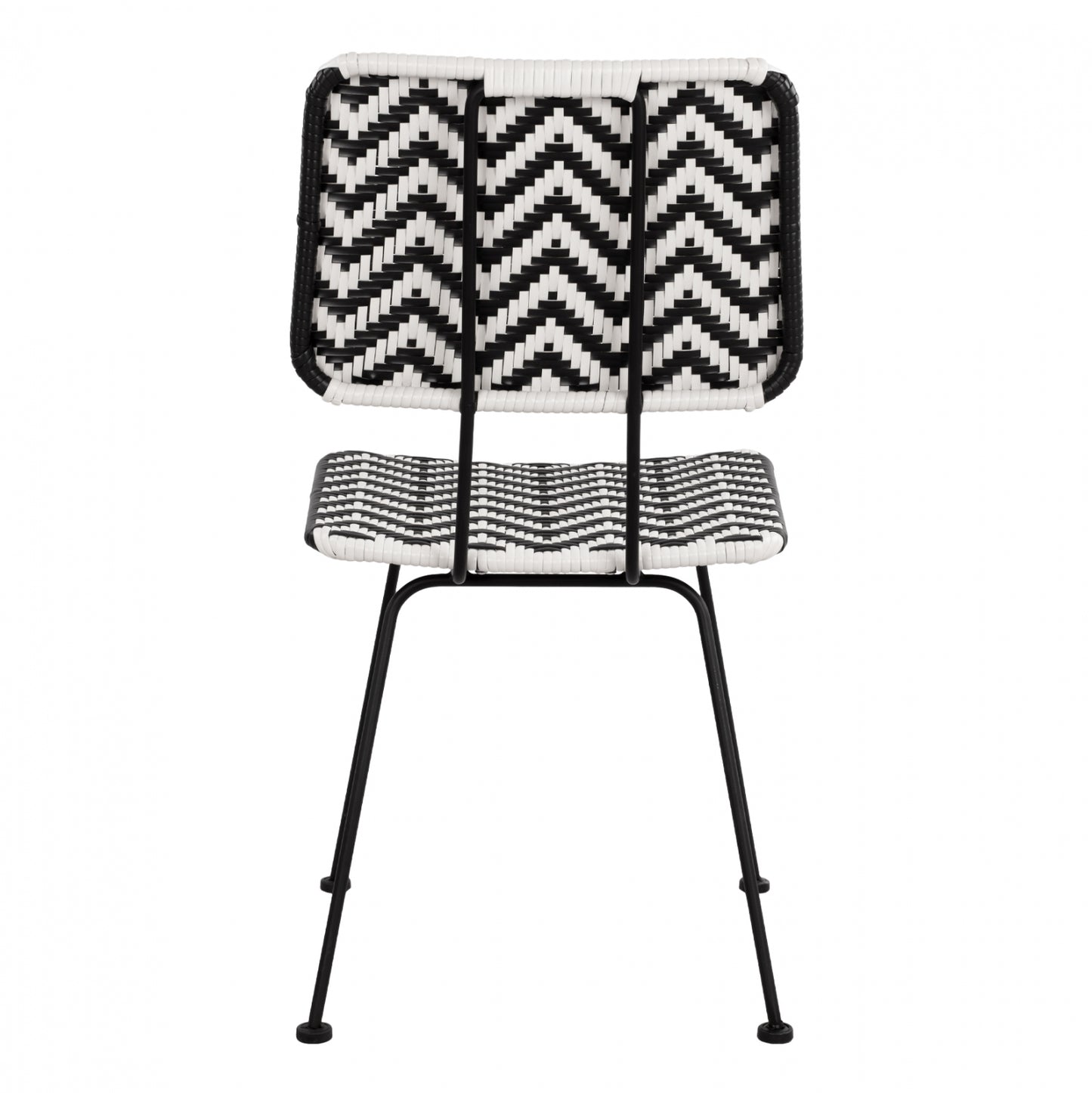 ALLEGRA METAL CHAIR WITH BLACK AND WHITE WICKER 46x56x88
