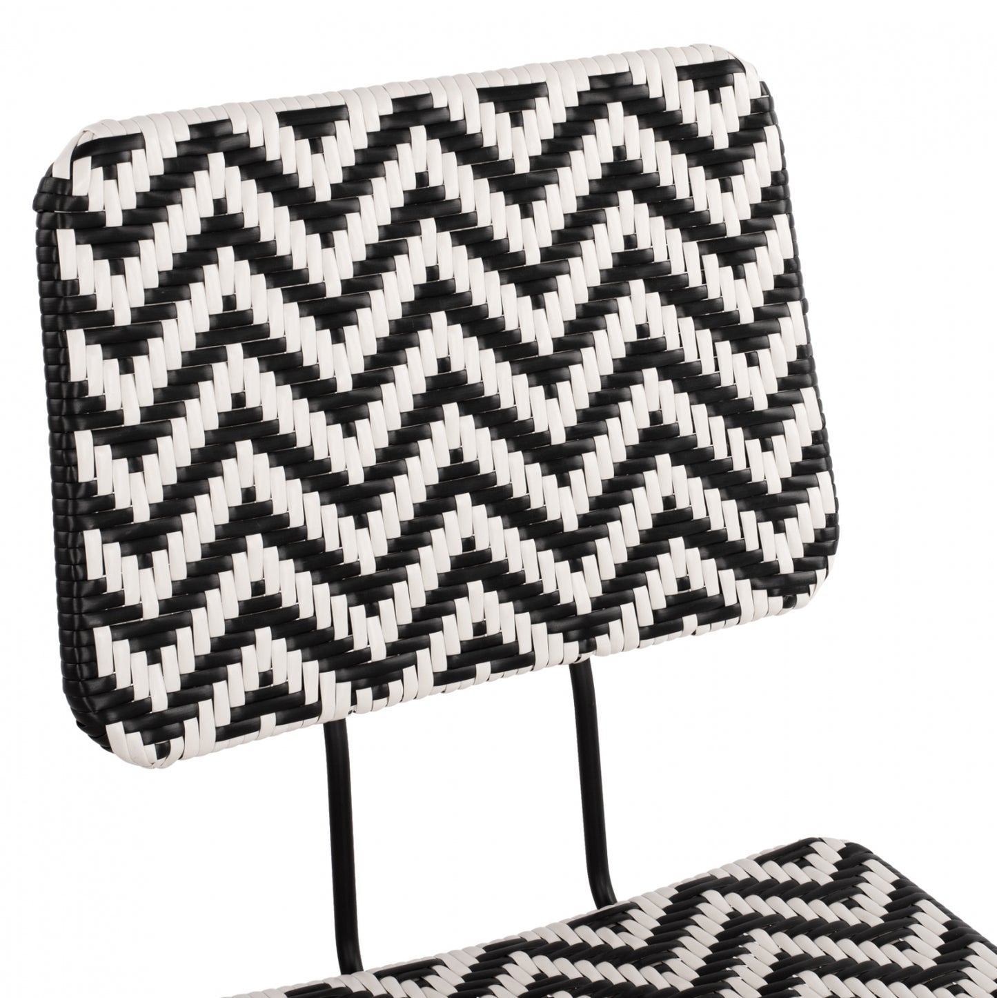 ALLEGRA METAL CHAIR WITH BLACK AND WHITE WICKER 46x56x88