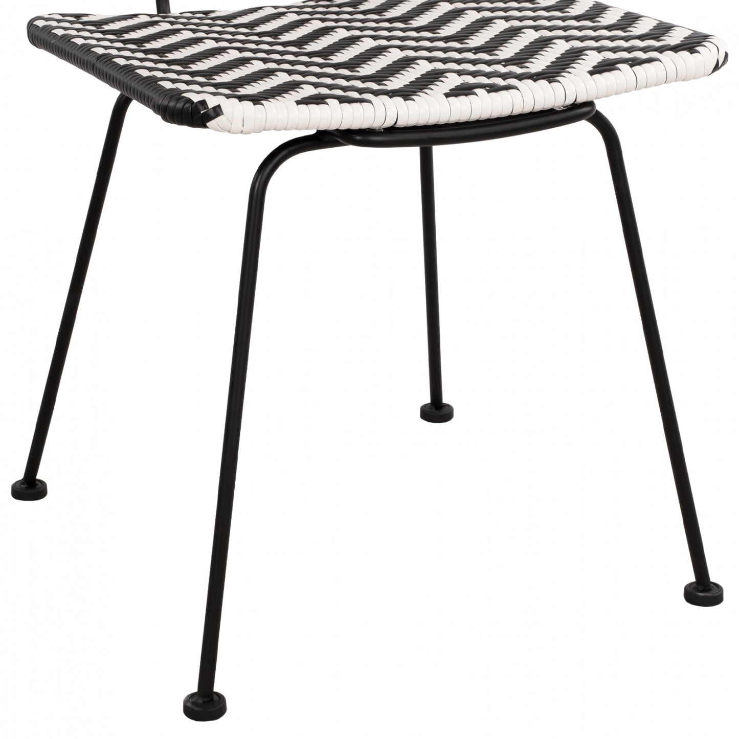 ALLEGRA METAL CHAIR WITH BLACK AND WHITE WICKER 46x56x88