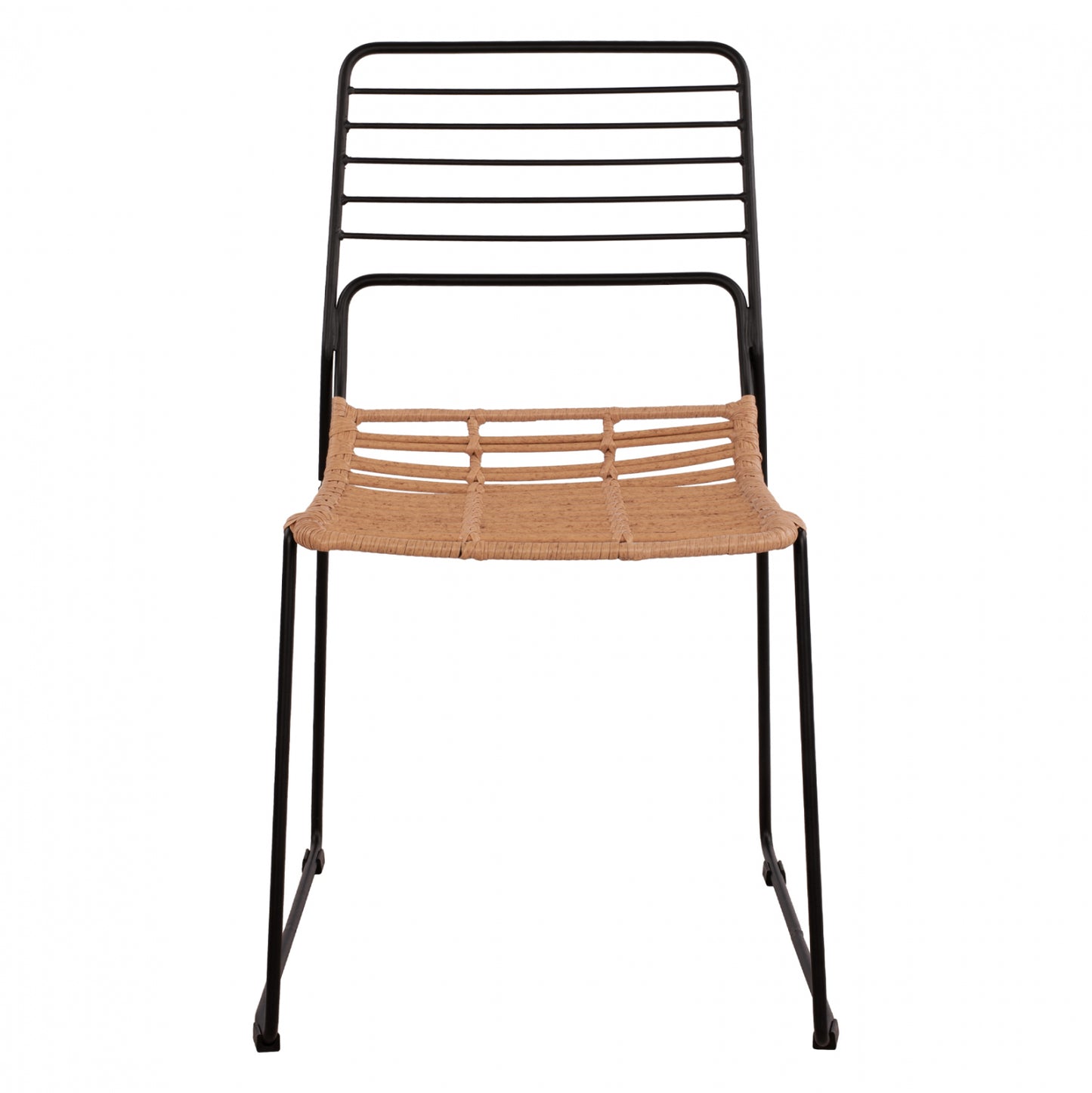 CHAIR METAL ALLEGRA WITH WICKER BEIGE 51x54x83