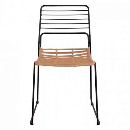 CHAIR METAL ALLEGRA WITH WICKER BEIGE 51x54x83