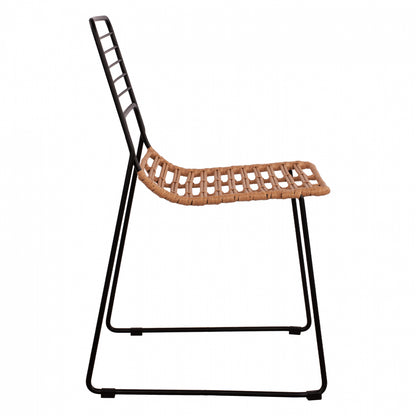 CHAIR METAL ALLEGRA WITH WICKER BEIGE 51x54x83
