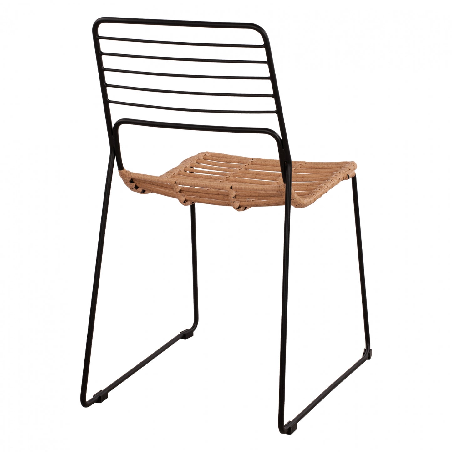 CHAIR METAL ALLEGRA WITH WICKER BEIGE 51x54x83