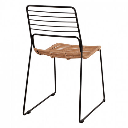 CHAIR METAL ALLEGRA WITH WICKER BEIGE 51x54x83