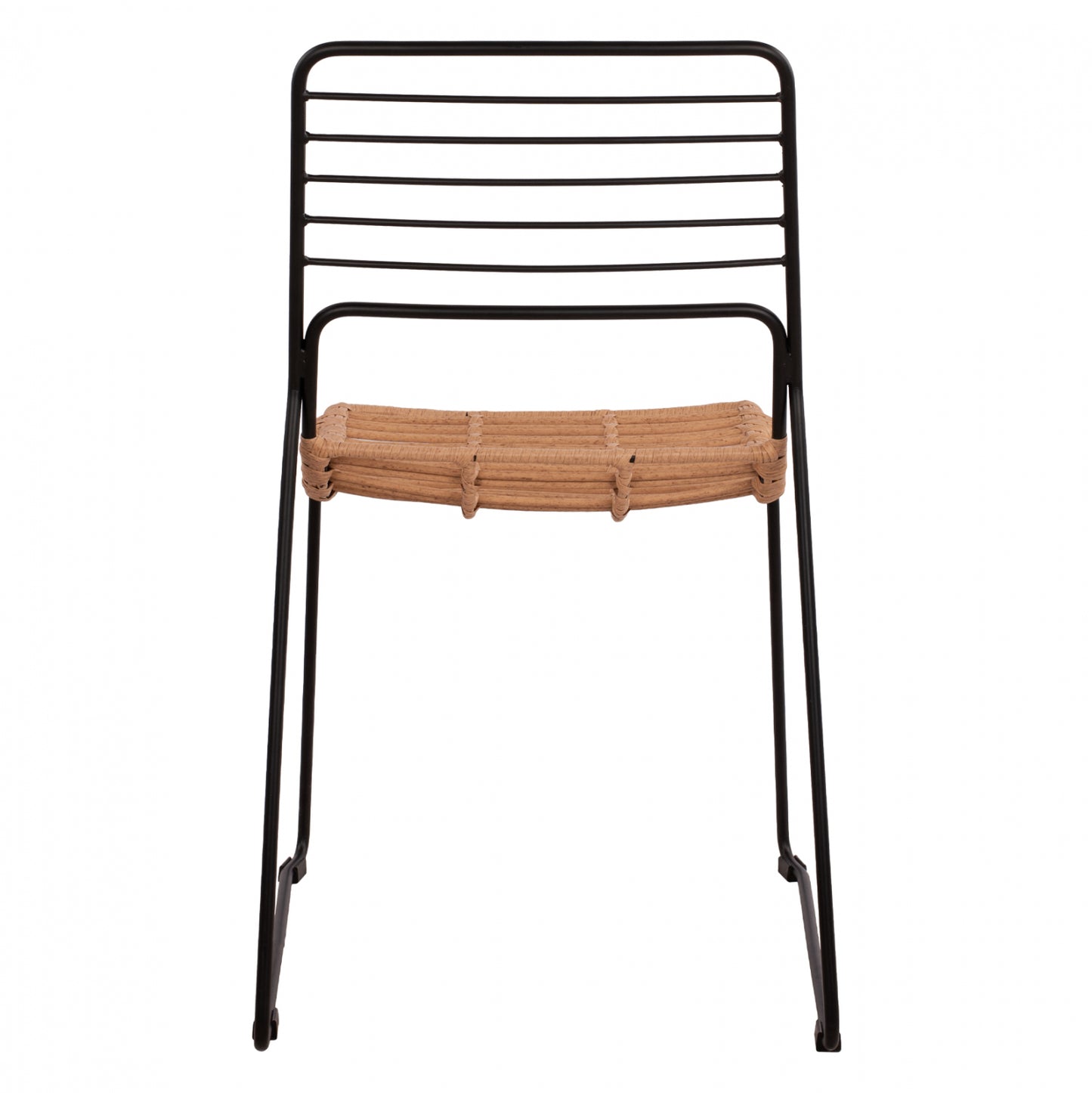 CHAIR METAL ALLEGRA WITH WICKER BEIGE 51x54x83