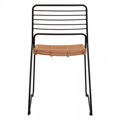 CHAIR METAL ALLEGRA WITH WICKER BEIGE 51x54x83