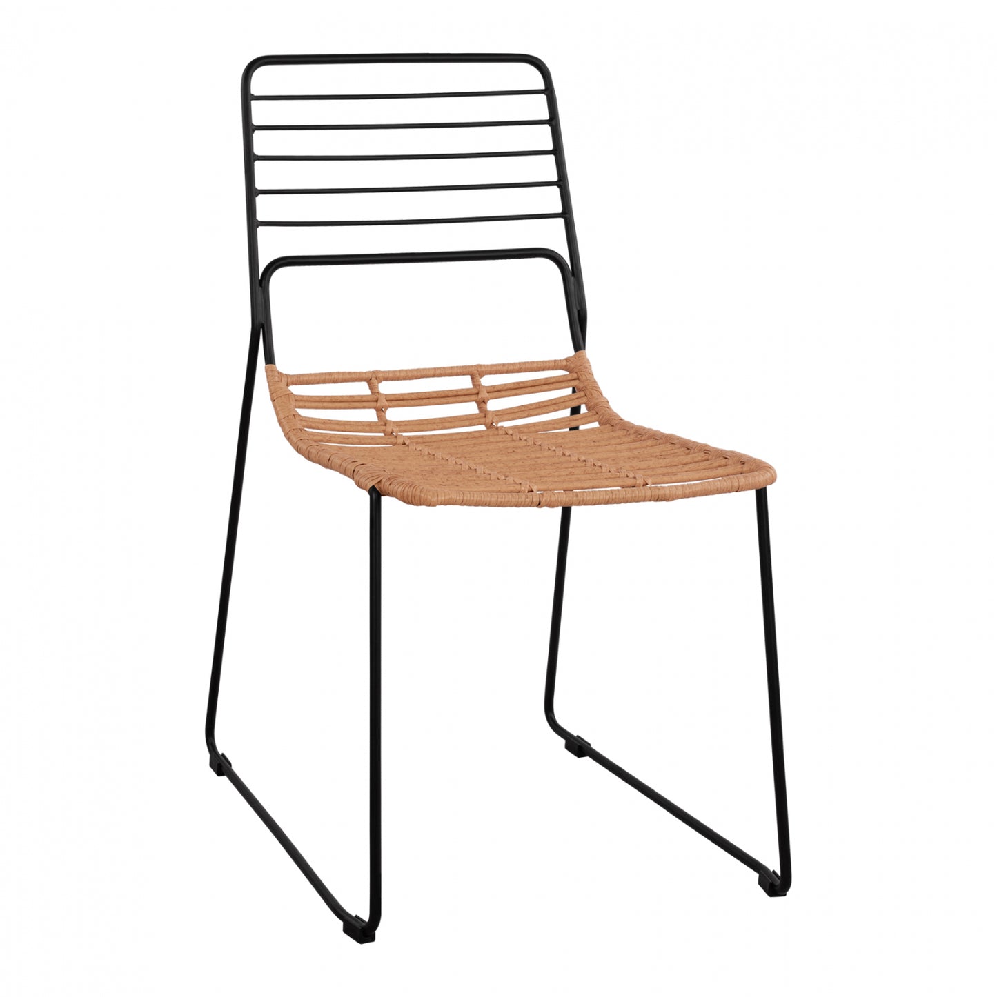 CHAIR METAL ALLEGRA WITH WICKER BEIGE 51x54x83
