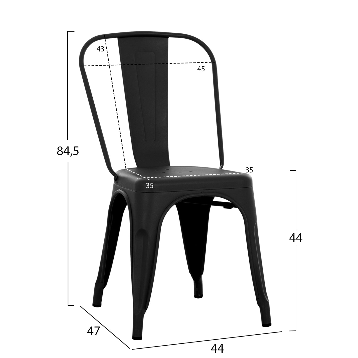ΚΑΡΕΚΛΑ ΜΕΤΑΛΛΙΚΗ MELITA PRO ΜΑΥΡΟ ΜΑΤ 44x47x84.5