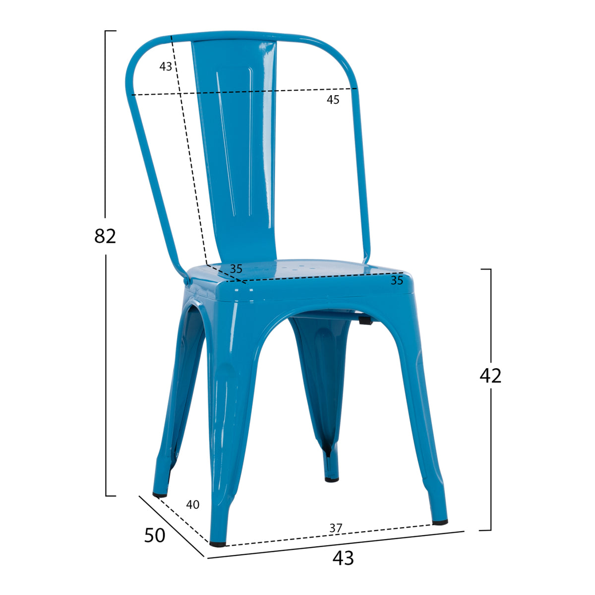 ΚΑΡΕΚΛΑ ΜΕΤΑΛΛΙΚΗ MELITA-PRO ΜΠΛΕ 44x47x84.5