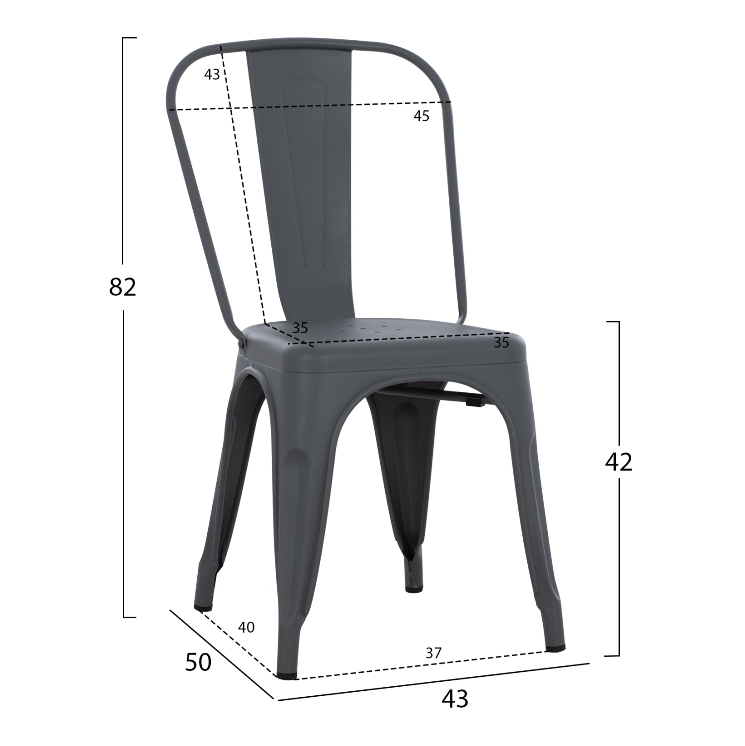 ΚΑΡΕΚΛΑ ΜΕΤΑΛΛΙΚΗ MELITA PRO ΓΚΡΙ 44x47x84.5