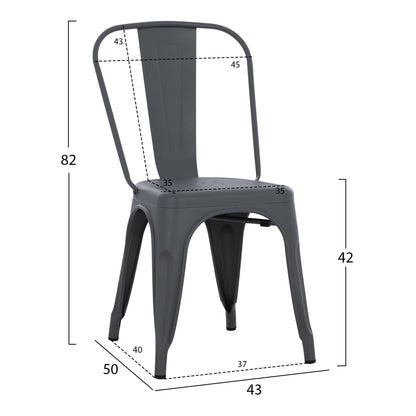 ΚΑΡΕΚΛΑ ΜΕΤΑΛΛΙΚΗ MELITA PRO ΓΚΡΙ 44x47x84.5