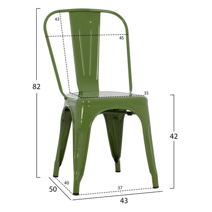 ΚΑΡΕΚΛΑ ΜΕΤΑΛΛΙΚΗ MELITA PRO LIGHT OLIVE GREEN 44x47x84.5