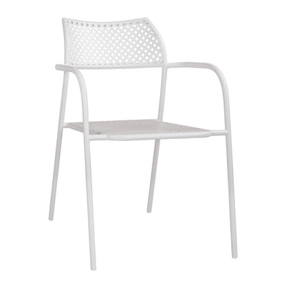 WHITE METAL CHAIR THETIS 55x57x79